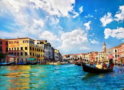 Venice Grand canal and Rialto Bridge